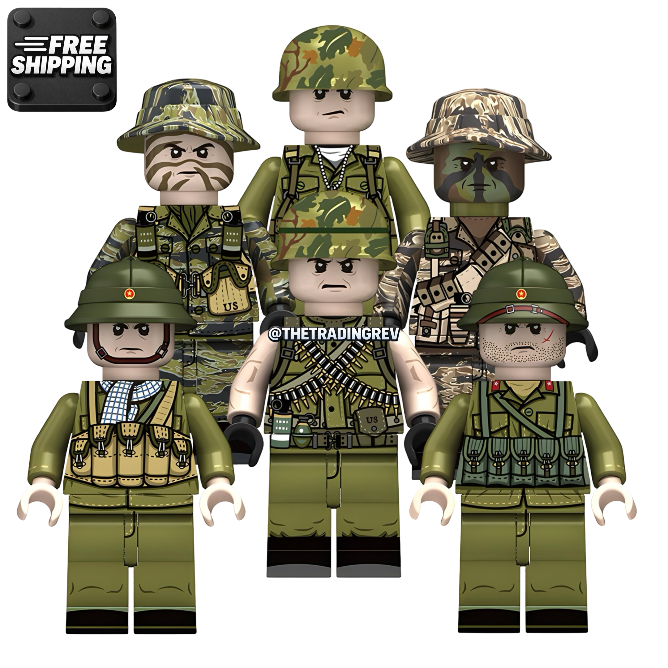 Custom Vietnam War Soldiers Blocks Toppers [FREE ITEMS]