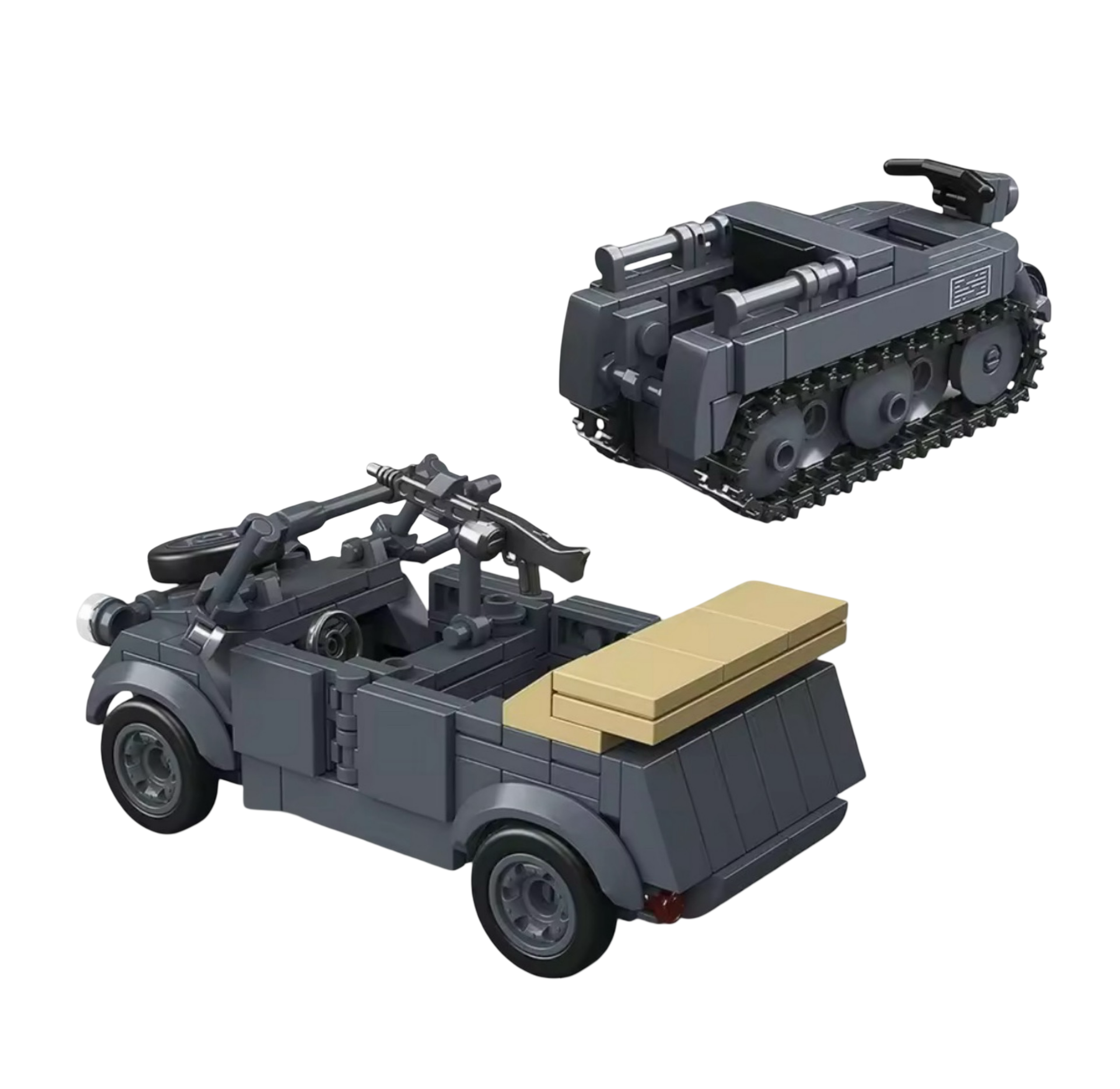 German Type 82 Kübelwagen with a FREE SD.KFZ. 2 (336 PCS) – WW2 Brick Compatible Military Build