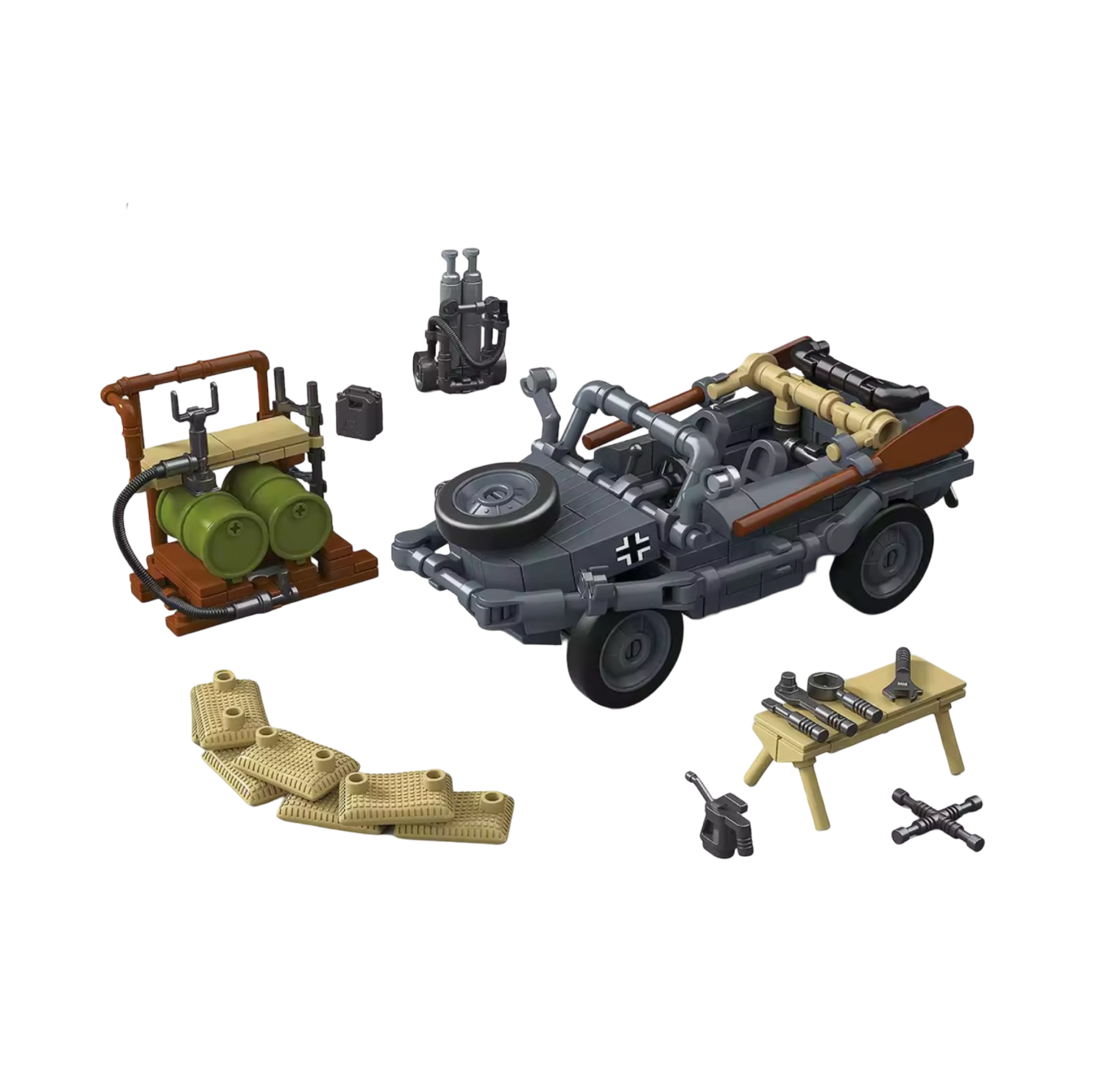 German Type 166 Schwimmwagen – 361 PCS Military Brick Model (1:35 Scale)