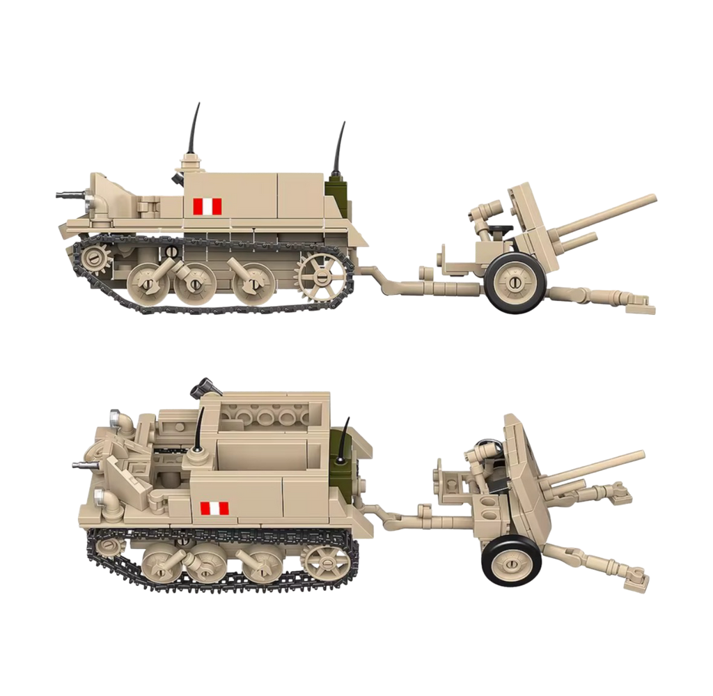 British Bren Gun Carrier Ordnance QF 2lber (389PCS) – WW2 Brick Compatible Military Build
