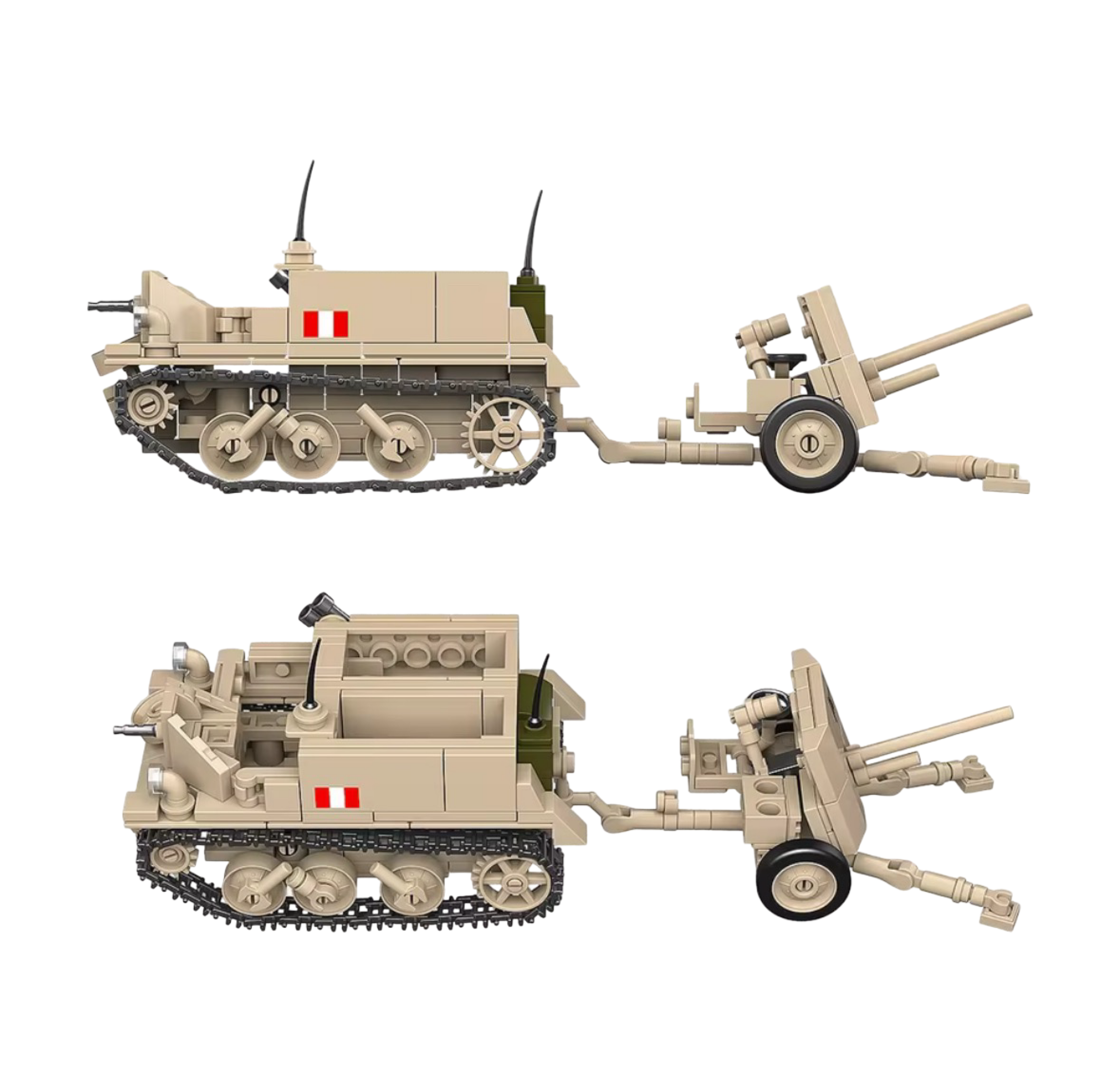 British Bren Gun Carrier Ordnance QF 2lber (389PCS) – WW2 Brick Compatible Military Build