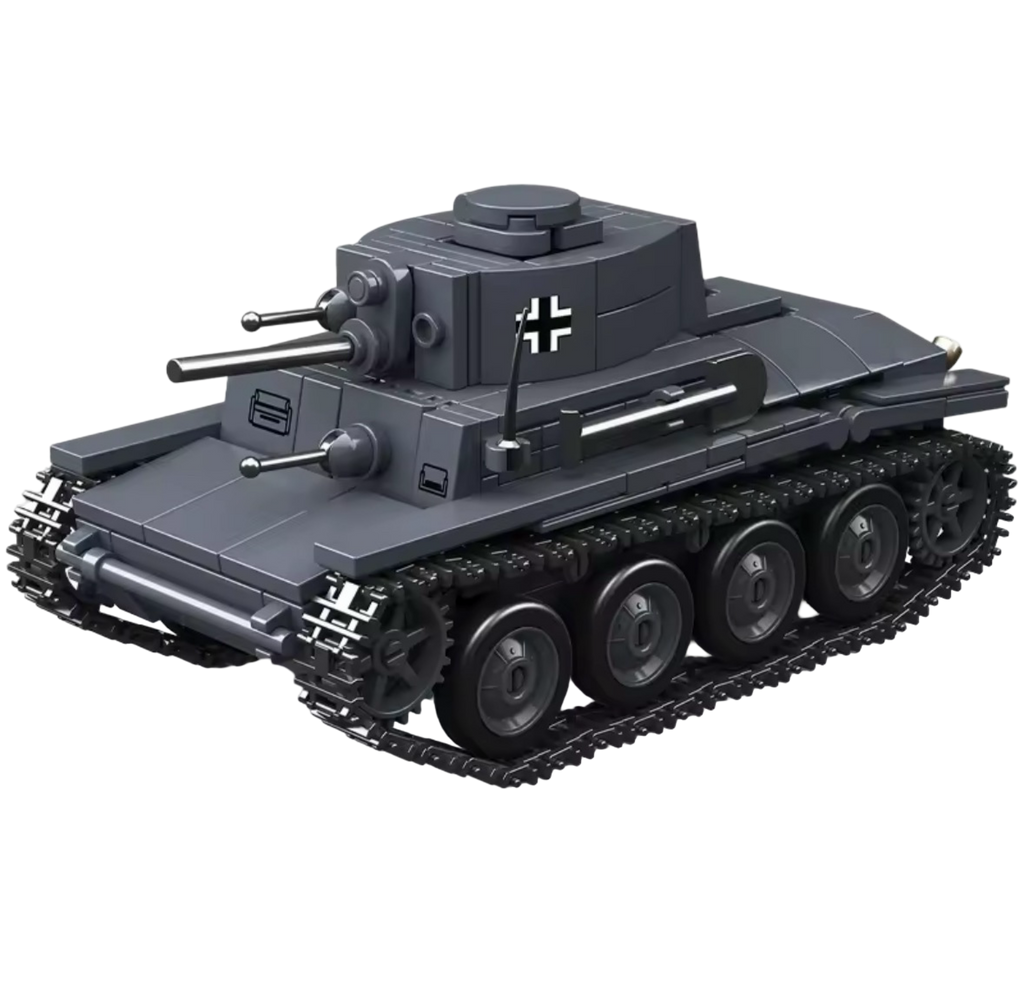 German Light Tank PZ.KPFW.38T (414PCS) – WW2 Brick Compatible Military Build