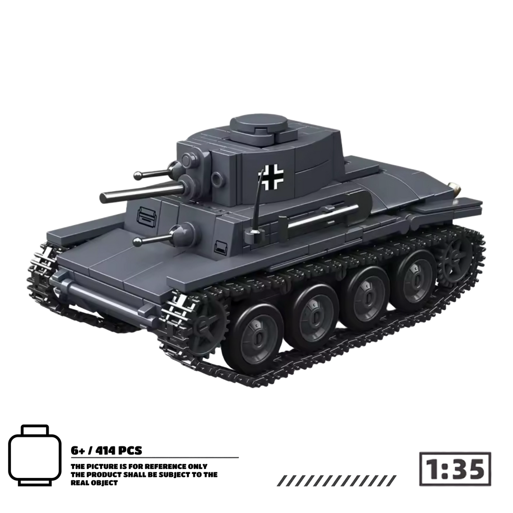 German Light Tank PZ.KPFW.38T (414PCS) – WW2 Brick Compatible Military Build