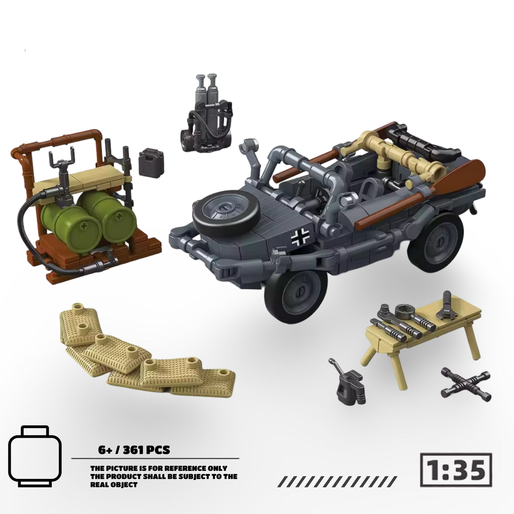 German Type 166 Schwimmwagen – 361 PCS Military Brick Model (1:35 Scale)